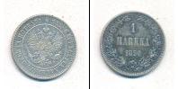 Монета 1881 – 1894 Александр III 1 марка Серебро 1890