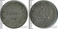 Монета 1881 – 1894 Александр III 1 марка Серебро 1893