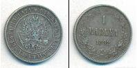 Монета 1881 – 1894 Александр III 1 марка Серебро 1892