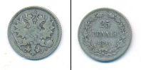 Монета 1881 – 1894 Александр III 25 пенни Серебро 1894