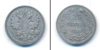 Монета 1881 – 1894 Александр III 25 пенни Серебро 1894