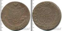 Монета 1762 – 1796 Екатерина II 5 копеек Медь 1777