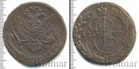 Монета 1762 – 1796 Екатерина II 5 копеек Медь 1780