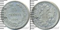 Монета 1881 – 1894 Александр III 25 пенни Серебро 1894