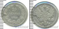 Монета 1881 – 1894 Александр III 25 пенни Серебро 1890