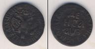 Монета 1689 – 1725 Петр I 1 деньга Медь 1707