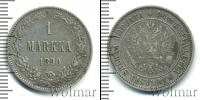 Монета 1881 – 1894 Александр III 1 марка Серебро 1890