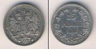 Монета 1881 – 1894 Александр III 25 пенни Серебро 1889