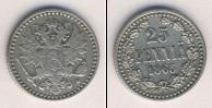 Монета 1855 – 1881 Александр II 25 пенни Серебро 1865
