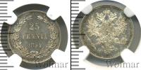 Монета 1881 – 1894 Александр III 25 пенни Серебро 1894