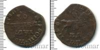 Монета 1689 – 1725 Петр I 1 копейка Медь 1710