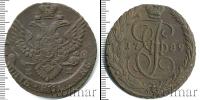 Монета 1762 – 1796 Екатерина II 5 копеек Медь 1789