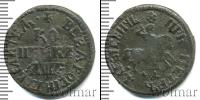 Монета 1689 – 1725 Петр I 1 копейка Медь 1705