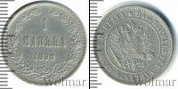 Монета 1881 – 1894 Александр III 1 марка Серебро 1890