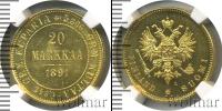 Монета 1881 – 1894 Александр III 20 марок Золото 1891