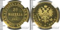 Монета 1881 – 1894 Александр III 20 марок Золото 1891