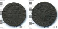 Монета 1689 – 1725 Петр I 1 деньга Медь 1712