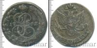 Монета 1762 – 1796 Екатерина II 5 копеек Медь 1782