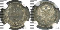 Монета 1881 – 1894 Александр III 25 пенни Серебро 1894