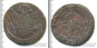 Монета 1762 – 1796 Екатерина II 5 копеек Медь 1781