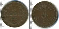 Монета 1855 – 1881 Александр II 10 пенни Медь 1865