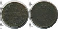 Монета 1881 – 1894 Александр III 10 пенни Медь 1890