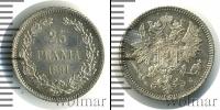Монета 1881 – 1894 Александр III 25 пенни Серебро 1891