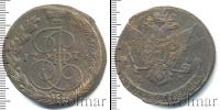 Монета 1762 – 1796 Екатерина II 5 копеек Медь 1774