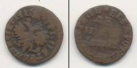 Монета 1689 – 1725 Петр I 1 деньга Медь 1712