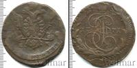 Монета 1762 – 1796 Екатерина II 5 копеек Медь 1771