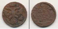 Монета 1730 – 1740 Анна Иоанновна 1 деньга Медь 1739
