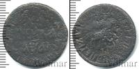 Монета 1689 – 1725 Петр I 1 копейка Медь 1711