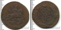 Монета 1762 – 1796 Екатерина II 1 копейка Медь 1766