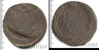 Монета 1762 – 1796 Екатерина II 5 копеек Медь 1773