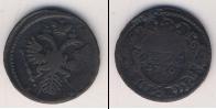 Монета 1730 – 1740 Анна Иоанновна 1 деньга Медь 1730