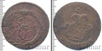 Монета 1762 – 1796 Екатерина II 2 копейки Медь 1766