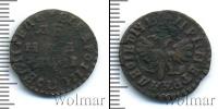 Монета 1689 – 1725 Петр I 1 деньга Медь 1712