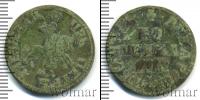 Монета 1689 – 1725 Петр I 1 копейка Медь 1705