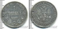 Монета 1881 – 1894 Александр III 1 марка Серебро 1893
