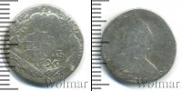 Монета 1762 – 1796 Екатерина II 1 гривенник Серебро 1796