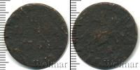 Монета 1689 – 1725 Петр I 1 копейка Медь 1708