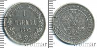 Монета 1881 – 1894 Александр III 1 марка Серебро 1892
