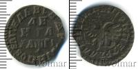 Монета 1689 – 1725 Петр I 1 деньга Медь 1713