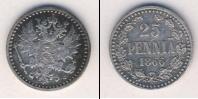 Монета 1855 – 1881 Александр II 25 пенни Серебро 1866