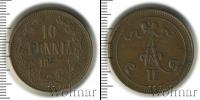 Монета 1855 – 1881 Александр II 10 пенни Медь 1867