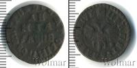 Монета 1689 – 1725 Петр I 1 деньга Медь 1712