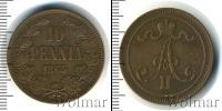 Монета 1855 – 1881 Александр II 10 пенни Медь 1865
