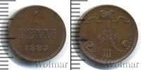 Монета 1881 – 1894 Александр III 1 пенни Медь 1883