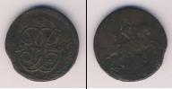Монета 1741 – 1761 Елизавета Петровна 1 деньга Медь 1760