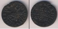 Монета 1689 – 1725 Петр I 1 копейка Медь 1717